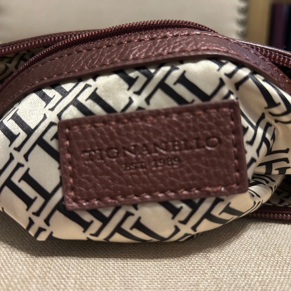 Tignanello Leather Crossbody Bag in Metallic Maroon - Picture 7 of 10